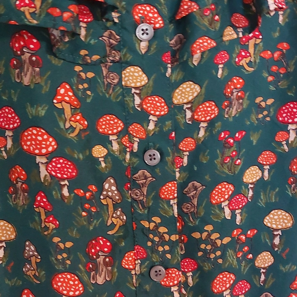 J. Crew Green Silk Mushroom Ruffle-Neck Blouse - Picture 5 of 7